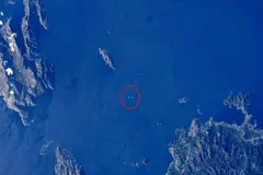 Малките острови Имия в Егейско море, заснети от въздуха