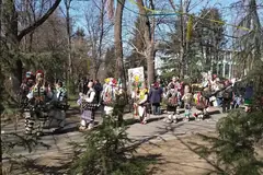 Кукери на международния маскараден фестивал „Кукерландия“ в Ямбол