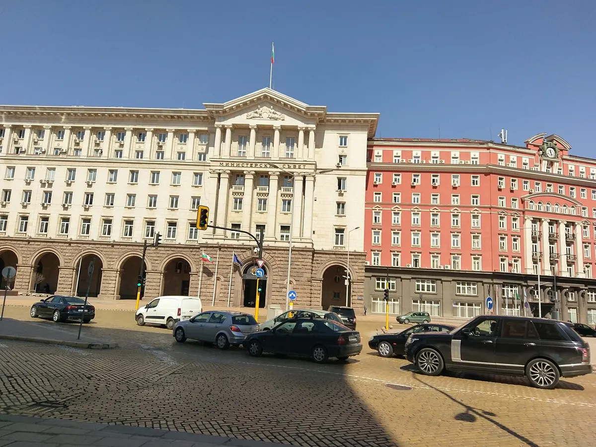 Снимка: The Main Entrance of the Council of Ministers Building in Sofia